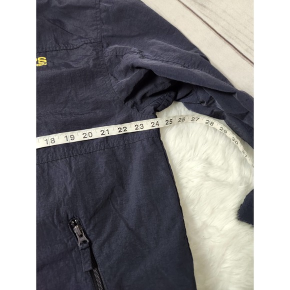 Chaps Ralph Lauren Mens Windbreaker Jacket Hooded Half‎ Zip Nylon Black L - Picture 4 of 5